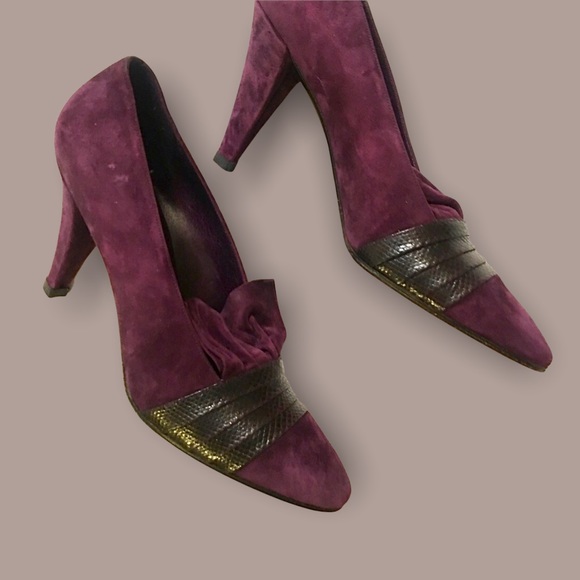 Yves Saint Laurent Suede and Lizard Details  Pumps Made in Italy Size 9 - Picture 6 of 8